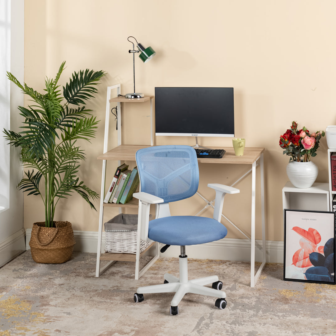 Furniture R Home Chaise de Bureau, Chaise D'ordinateur für Kinder/Jugendliche mit Maille Respirante, Pivotante Chaise D'étude Réglable en Hauteur mit Accoudoirs, Rose