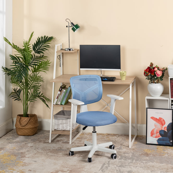 Furniture R Home Chaise de Bureau, Chaise D'ordinateur für Kinder/Jugendliche mit Maille Respirante, Pivotante Chaise D'étude Réglable en Hauteur mit Accoudoirs, Rose