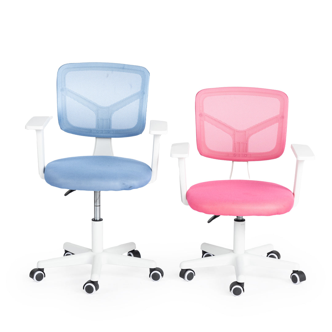 Furniture R Home Chaise de Bureau, Chaise D'ordinateur für Kinder/Jugendliche mit Maille Respirante, Pivotante Chaise D'étude Réglable en Hauteur mit Accoudoirs, Rose