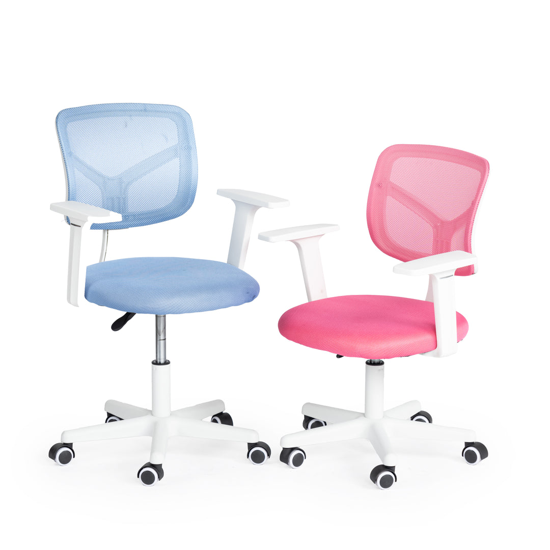 Furniture R Home Chaise de Bureau, Chaise D'ordinateur für Kinder/Jugendliche mit Maille Respirante, Pivotante Chaise D'étude Réglable en Hauteur mit Accoudoirs, Rose