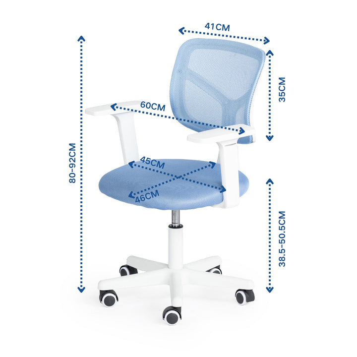 Furniture R Home Chaise de Bureau, Chaise D'ordinateur für Kinder/Jugendliche mit Maille Respirante, Pivotante Chaise D'étude Réglable en Hauteur mit Accoudoirs, Rose