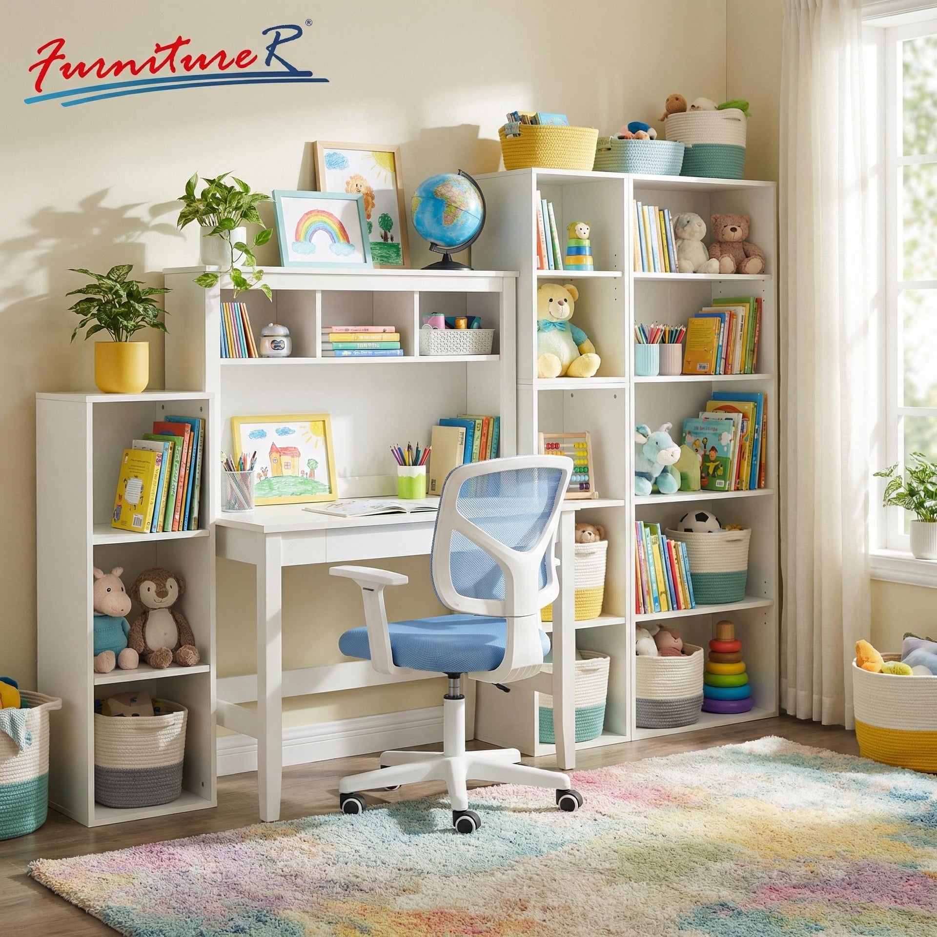Disinfestant FurnitureR Chaise de Bureau Vesti Bleu | Structure PP et Tissu – FurnitureR