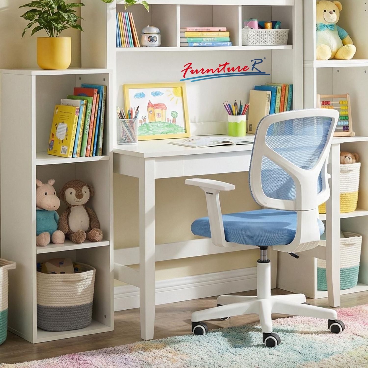 Disinfestant FurnitureR Chaise de Bureau Vesti Bleu | Structure PP et Tissu – FurnitureR