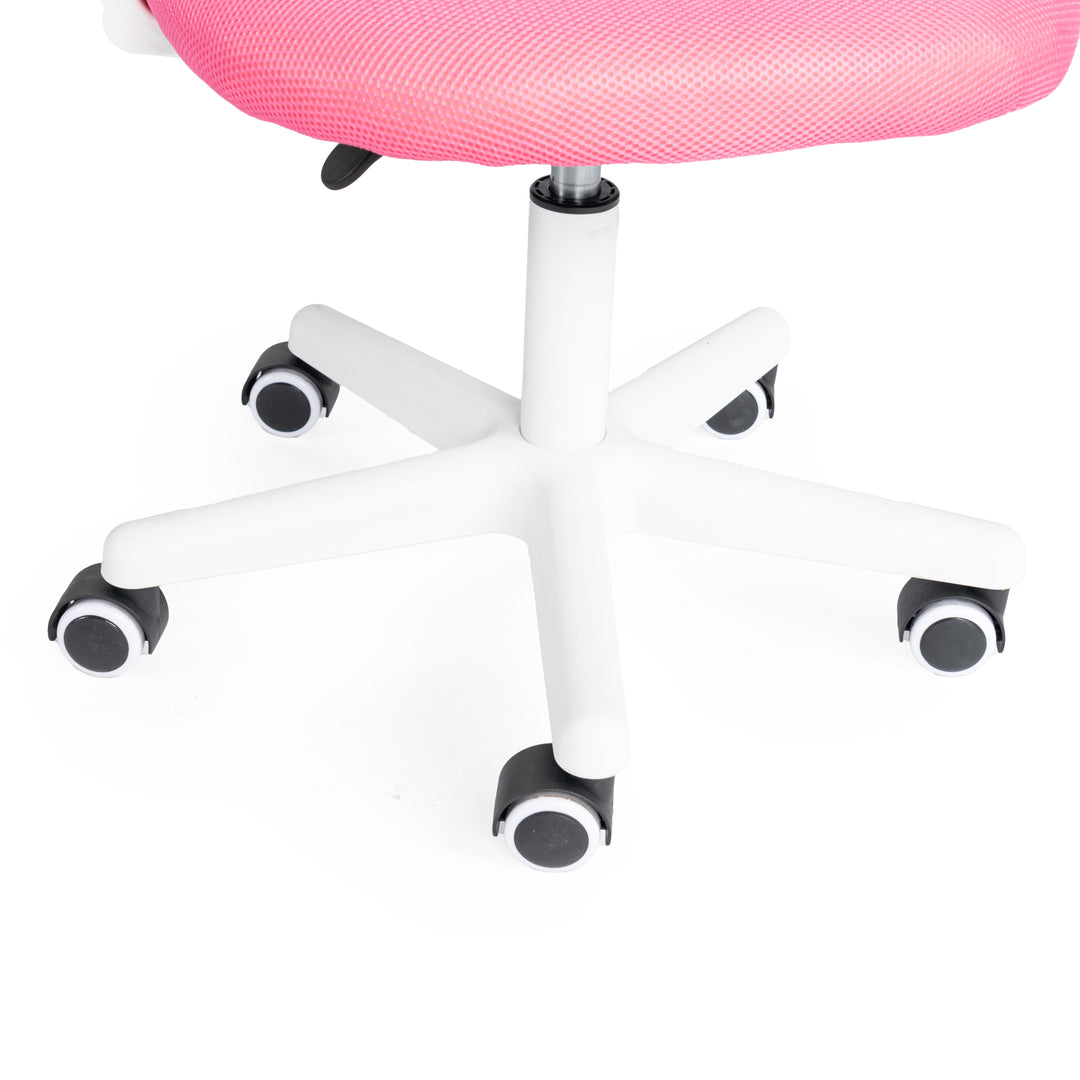 Furniture R Home Chaise de Bureau, Chaise D'ordinateur für Kinder/Jugendliche mit Maille Respirante, Pivotante Chaise D'étude Réglable en Hauteur mit Accoudoirs, Rose