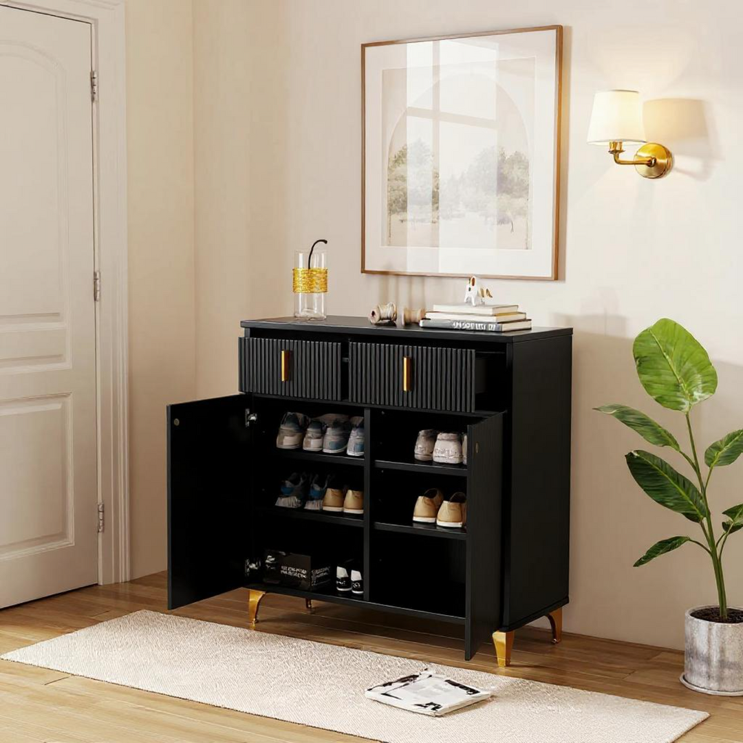 FurnitureR Rangement Armoire mit 6 abnehmbaren Fächern und 2 Regalen, Parfaite pour un Rangement Sous les Escaliers, 83 cm