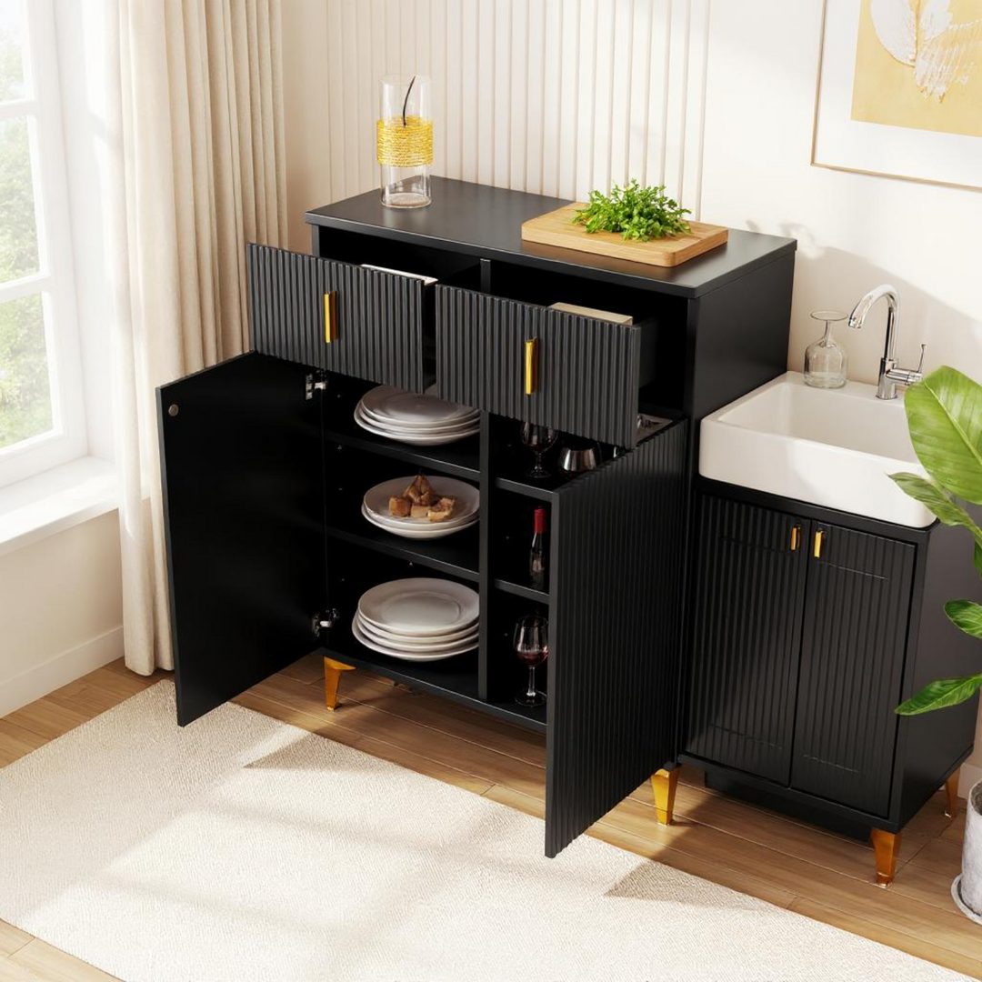 FurnitureR Rangement Armoire mit 6 abnehmbaren Fächern und 2 Regalen, Parfaite pour un Rangement Sous les Escaliers, 83 cm