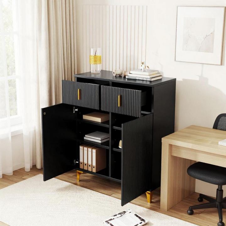 FurnitureR Rangement Armoire mit 6 abnehmbaren Fächern und 2 Regalen, Parfaite pour un Rangement Sous les Escaliers, 83 cm