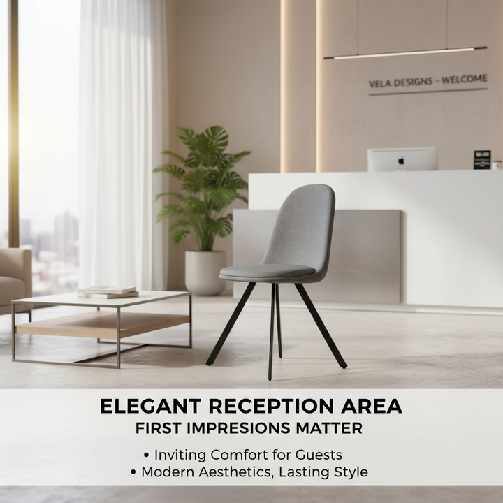 Ensemble de 4 chaises de salle à manger pivotantes FurnitureR, chaises d'appoint en tissu, sans accoudoirs, dossier mi-haut, assise rembourrée et pivotante, pour la cuisine et la salle à manger, grises. 