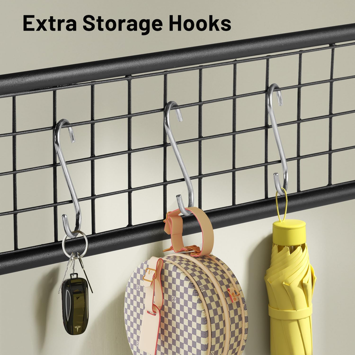 Bureau pliant FurnitureR, 100 cm (39,4 pouces), table d'étude/d'écriture peu encombrante, bureau d'ordinateur avec 8 crochets de rangement pour chambre, bureau à domicile, dortoir, marron