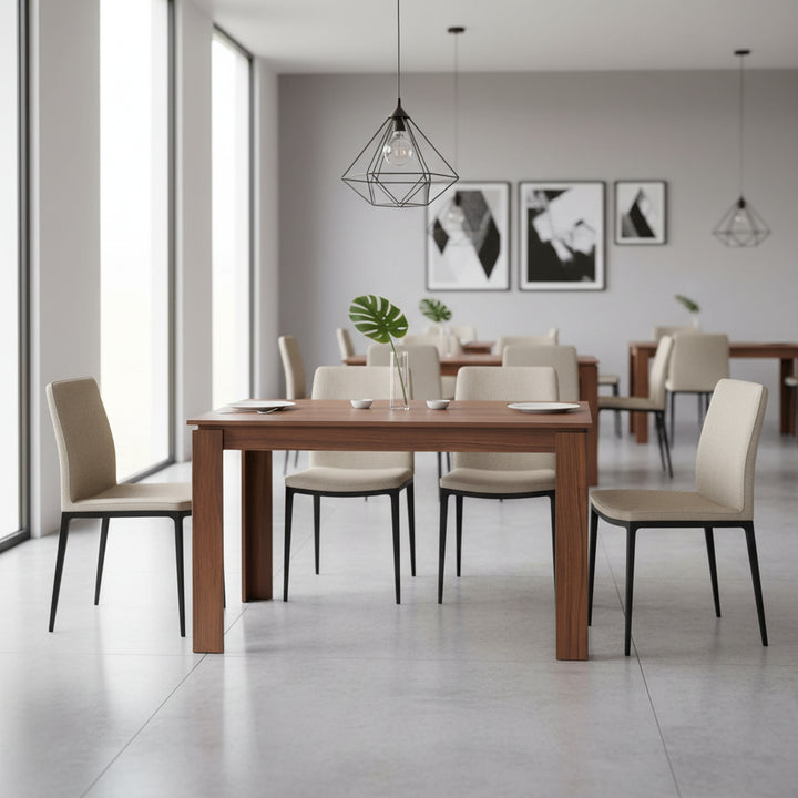 Rechteckiger Esstisch von FurnitureR für 2–4 Personen, Küchen- und Esszimmertisch mit Holzgestell für kleine Räume, Wohnung, Homeoffice, Braun
