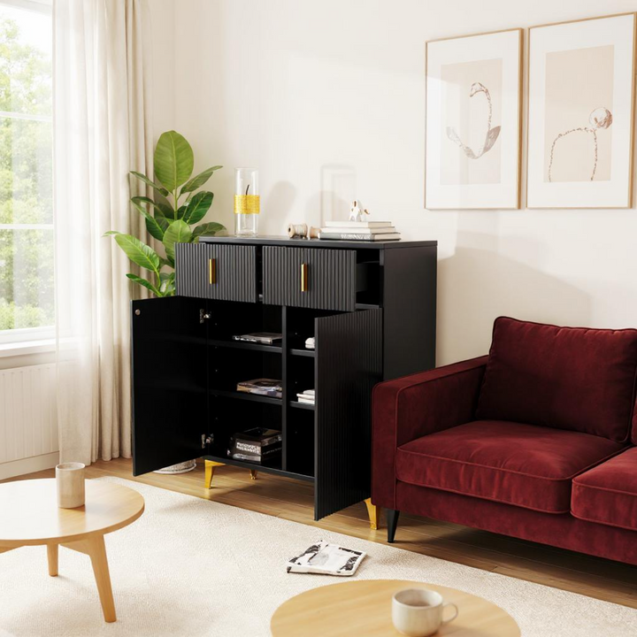 FurnitureR Rangement Armoire mit 6 abnehmbaren Fächern und 2 Regalen, Parfaite pour un Rangement Sous les Escaliers, 83 cm