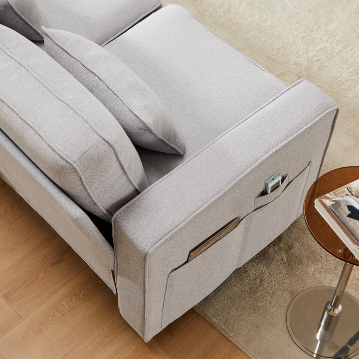 FurnitureR Canapé Loveseat Gris, modernes Design, langlebiges Material und Lining, Komfort im Maison, einfache Montage