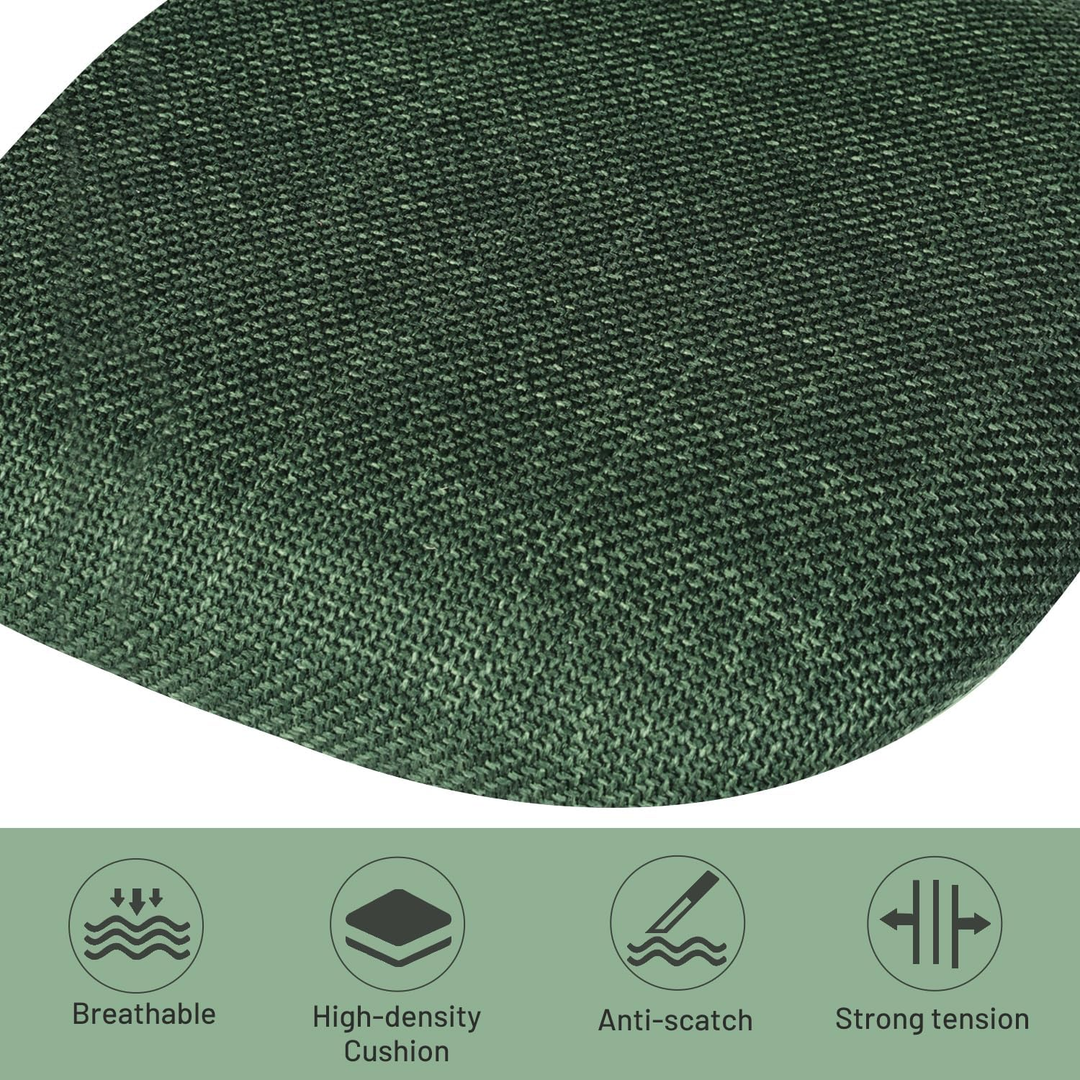 Chaise de bureau FurnitureR, chaise de bureau sans accoudoirs avec coussin rembourré en tissu et dossier mi-haut en plastique, pivotante et réglable, vert foncé.