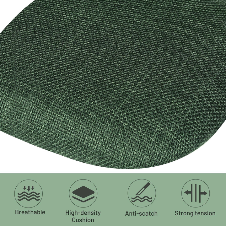 Chaise de bureau FurnitureR, chaise de bureau sans accoudoirs avec coussin rembourré en tissu et dossier mi-haut en plastique, pivotante et réglable, vert foncé.