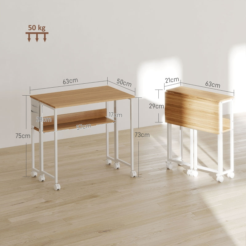 [Marque] 1-Desk Natural Wood, Design Compact, Bois Durable, Parfait pour Petits Espaces, Bureau Moderne Multifonctionnel, Rangement Intégré, Pratique et Élégant