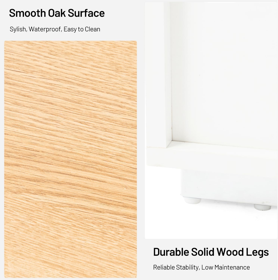 Buffet de style ferme moderne FurnitureR, meuble de rangement, table basse en bois avec tiroir et étagères, 110 cm (43,3 po), style grange