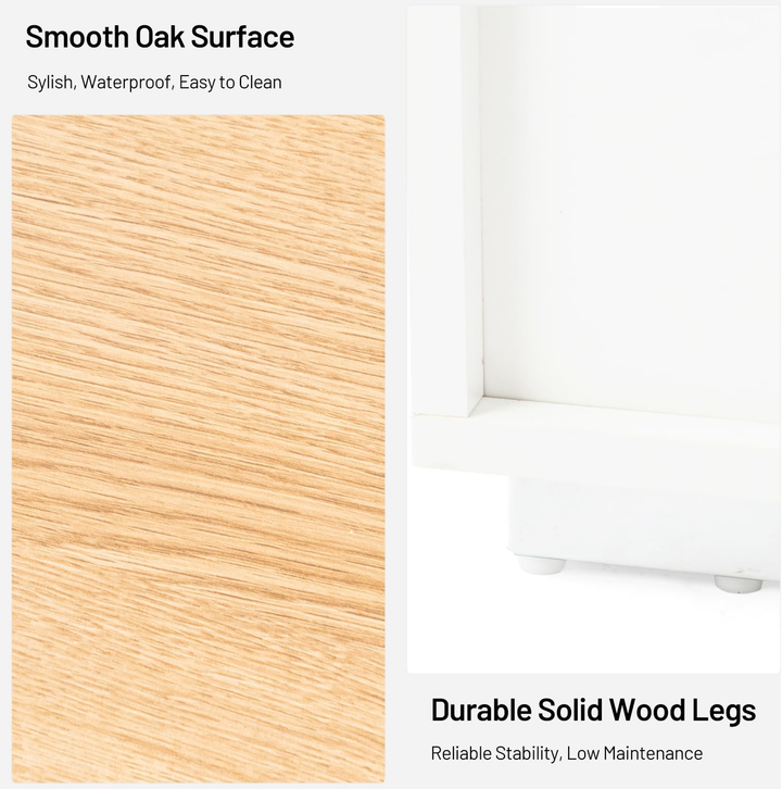 Buffet de style ferme moderne FurnitureR, meuble de rangement, table basse en bois avec tiroir et étagères, 110 cm (43,3 po), style grange