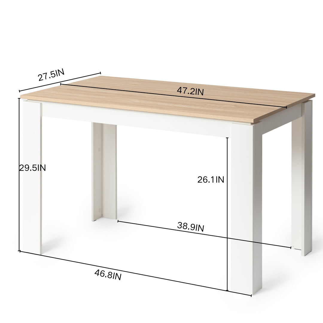 Rechteckiger Esstisch von FurnitureR für 2–4 Personen, Küchen- und Esszimmertisch mit Holzgestell, für kleine Räume, Wohnungen, Homeoffice, Eiche