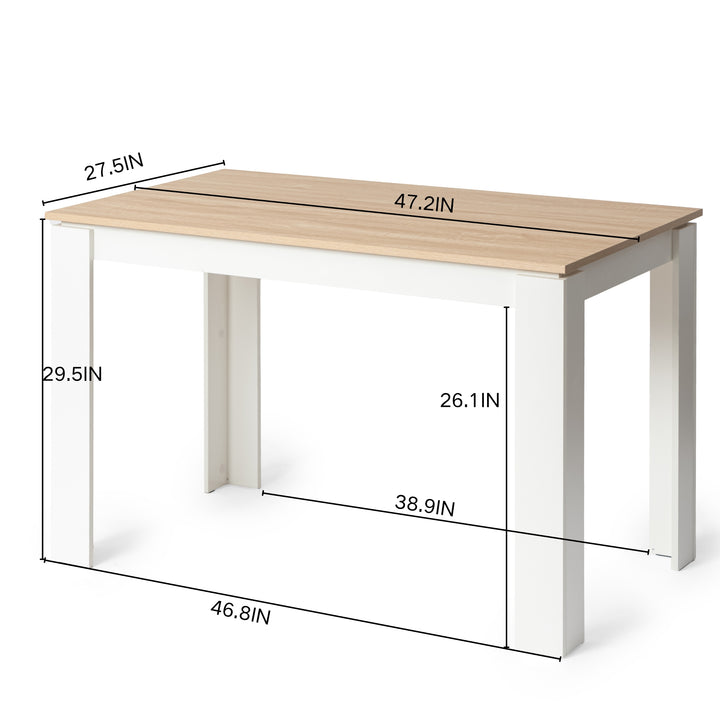 Rechteckiger Esstisch von FurnitureR für 2–4 Personen, Küchen- und Esszimmertisch mit Holzgestell, für kleine Räume, Wohnungen, Homeoffice, Eiche
