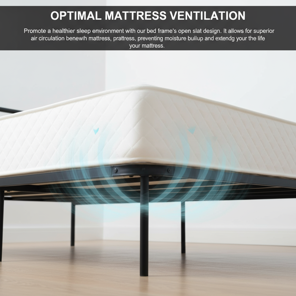 FurnitureR Metallbettgestell, Einzelbettgröße, mit Kopf- und Fußteil, geräuschloses Design, Stauraum unter dem Bett, kein Lattenrost erforderlich, Schwarz