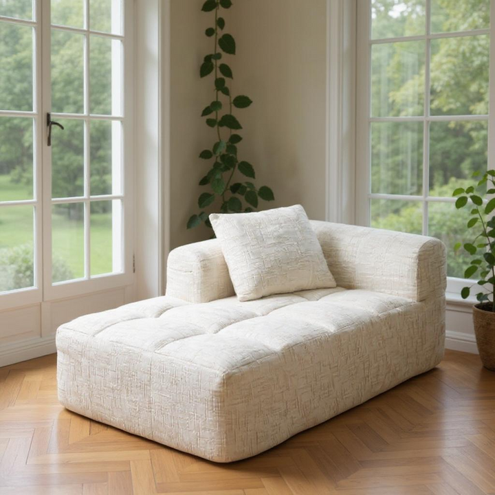 FurnitureR Canape Relaxation Longue Confortable, Aucun Assemblage Nécessaire, mit Kissen, Poches Latérales, Soigné et Elégant